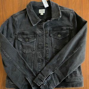 NWT J.Crew Classic Denim Jacket In Black Women's Size M